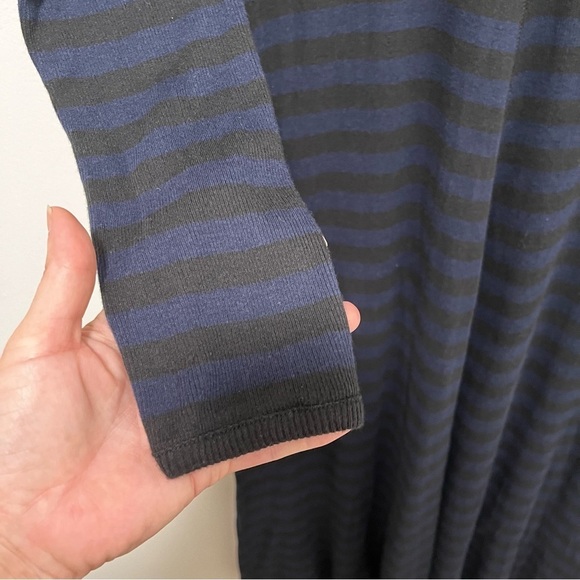 J CREW Striped Long Sleeve Modal & Cotton Midi Dress Size Medium - Picture 7 of 11